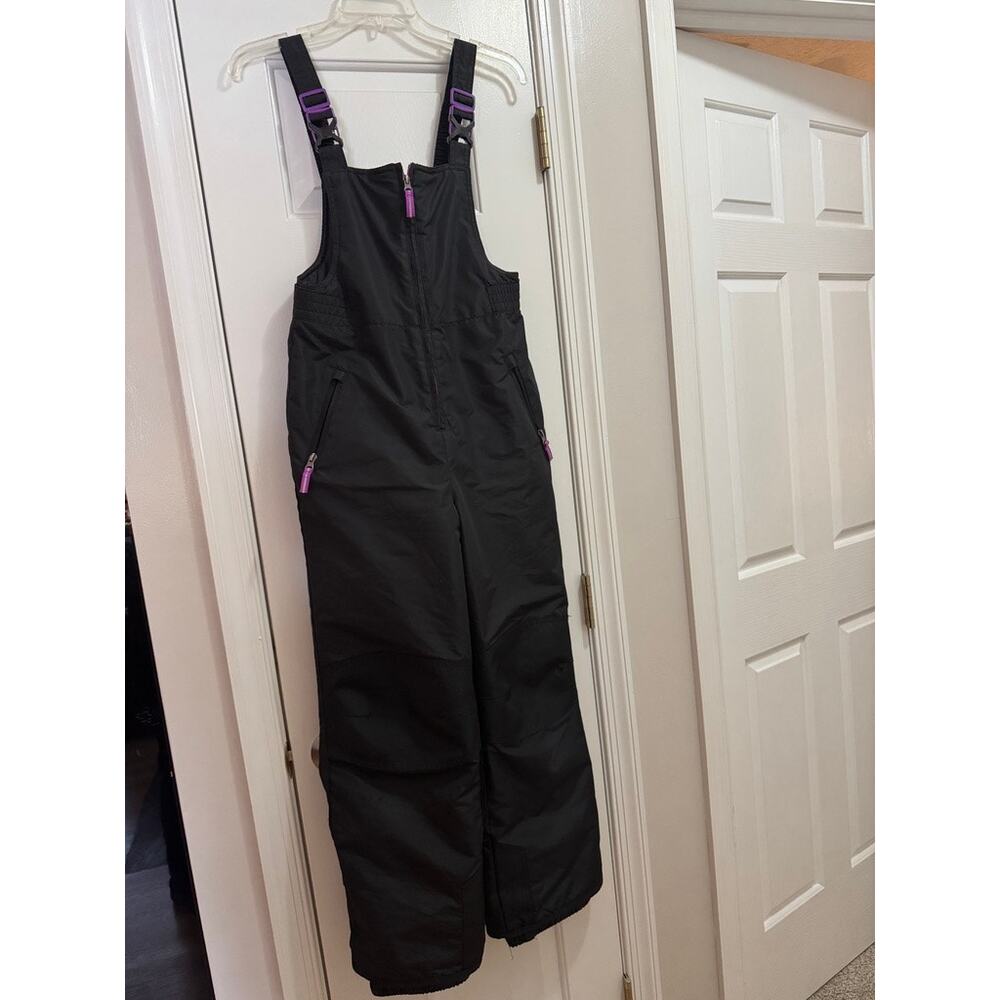 Champion Black Snow Bibs Suit Size L 10-12 Kids Girls